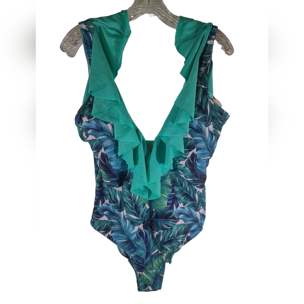 Binlowis blue one piece bathing suit size Large